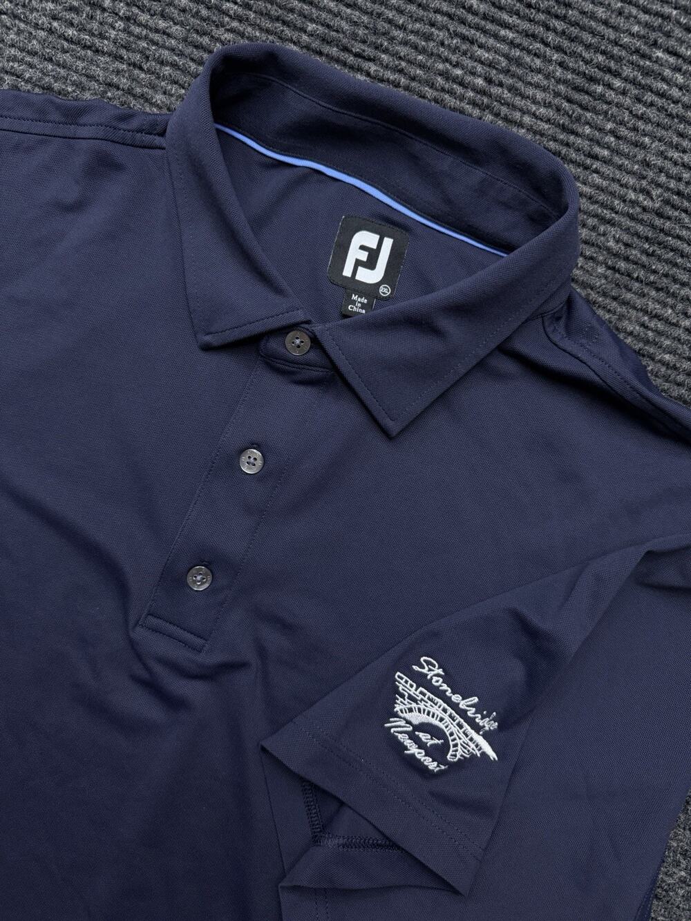 Foot Joy Men's 2XL Dark Navy Blue Golf Polo Short Sleeve With Logo XXL